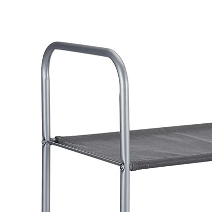 Amazon Basics Freestanding Closet Organizer with Fabric Bins, Drawers and 3 Shelves, Easy to Assemble, Grey, 32.7" x 12.2" x 31"