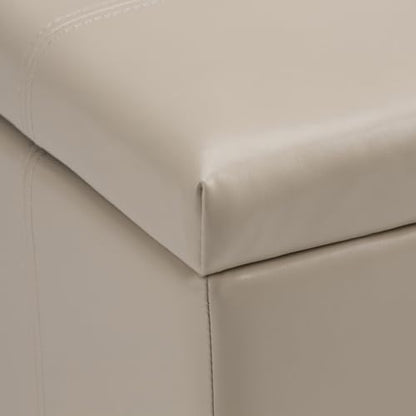 SIMPLIHOME Dover Storage Ottoman Bench - 36 inch Wide Upholstered Vegan Leather Rectangular Lift-Top Ottoman in Satin Cream, Contemporary Bench for Living Room with Safety Hinges - color: Satin Cream