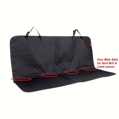 Kaiphy Dog Car Seat Cover, Back Seat Cover for Dogs Pet Car Seat Protector Waterproof Bench Car Seat Cover, Non-Slip Rear Seat Cover with 4 Safety Belt Openings for Safe Travel, Fits Cars Trucks SUVs
