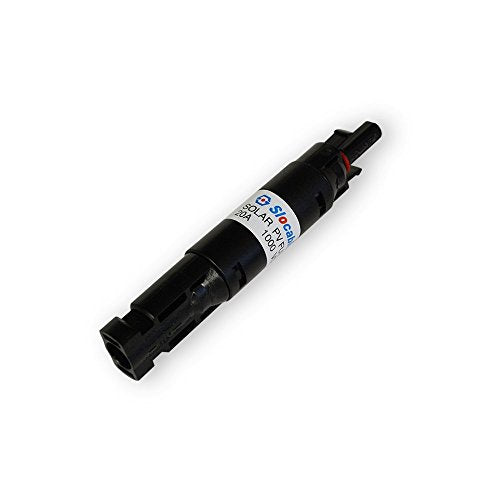 Renogy 20A Male and Female Connector Waterproof in-Line Holder w/Fuse, 20A, Black - size: 20 A (Pack of 1)