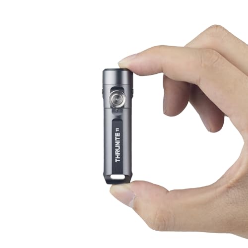 ThruNite Ti Keychain Flashlight, USB-C Rechargeable EDC Pocket Light, 650 Lumens with Magnetic Tailcap, 5 Modes, IPX-6 Waterproof Mini Flashlight for Camping, Everyday Carry (Grey) - color: Grey Cool White