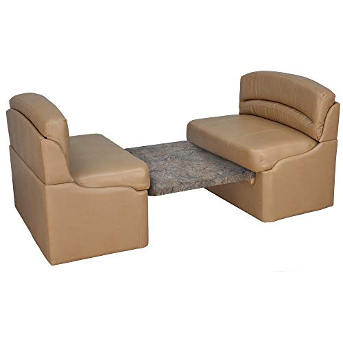 RecPro 36" RV Dinette Booth Set with Table and Leg | Two Dinette Booths (Toffee, Luna Imperial) - color: Luna Imperial, size: Toffee