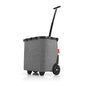 reisenthel carrycruiser Twist Silver - Portable Shopping Trolley with Sturdy Aluminum Frame, Shoulder Strap and Removable mesh Inner Bag -Water-Repellent - color: Twist Silver