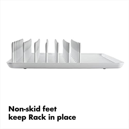 OXO Good Grips Compact Dish Rack Biscuit | For Dishware | 13-3/4 x 10-3/8 x 3-1/2 Inch | Non-Skid Feet | Pack of 4 - size: 13-3/4" x 10-3/8" x 3-1/2" h (Pack of 4)
