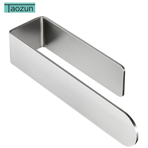 Taozun Hand Towel Holder/Hand Towel Ring - Self Adhesive Bathroom Towel Bar Stick on Wall, SUS 304 Stainless Steel Brushed - color: Silver, size: 8-inch