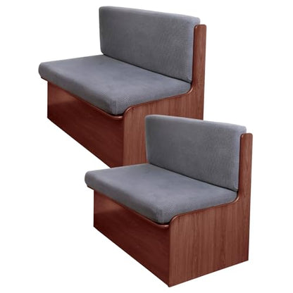 FUANGUI RV Dinette Cushion Covers - Stretch Camper Cushion Booth Seats Replacement - Washable Sofa Furniture Protector (Light Gray, 2 Bench & 2 Backrest Covers) - color: Light Gray