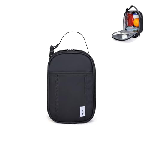 NOL Natural Organic Lifestyle Small Insulated Lunch Bag for Adult - Snack Bag Lunch Cooler Bag Soft Lunch Tote Bag for Work, Black - color: Black