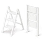 3 Step Ladder, Folding Step Stool with Wider Pedal, Anti-Slip Feet & Non Slip Stripes, Aluminum Sturdy Material, 300Lbs Capacity, Elegant Look of Modern White Better Matches Your Home - color: White, size: 3 Step