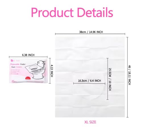 Disposable Toilet Seat Covers – Pack of 10 | XL size | Portable & disposable Travel Toilet Covers for Adults & Kids | Individually Wrapped | Fits Public Toilets | Eco-Friendly