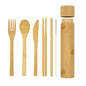 Eco-Friendly Travel Utensils Set: Lightweight Bamboo Forks, Spoons, Knives, Chopsticks, Straw in Wooden Case, Reusable Utensils for Lunch Box, Kids Camping Cutlery, Sustainable Portable Flatware - size: 6-piece