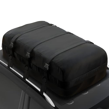 iBirdie Roof Rack Cargo Carrier 32.1 Cubic Feet, XXL Soft-Shell Rooftop Cargo Box, Waterproof Heavy Duty 1200D for Car with/Without Roof Rack, Includes Anti-Slip Mat, Door Hooks, 60x37x25 inches