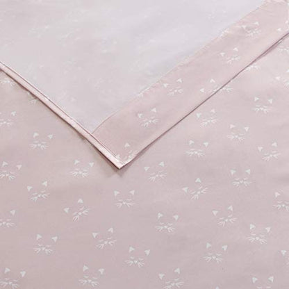 Intelligent Design Microfiber Cozy Bed Sheet Set, Modern All Season Bedding & Pillowcases, Premium 14" Elastic Pocket Fits up to 16" Mattress, Twin XL Pink Cats 3 Piece - color: Pink Cats, size: TXL