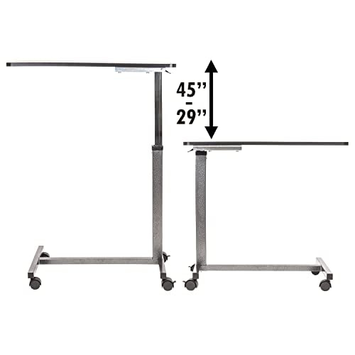 Roscoe Medical Hospital Bed Table, Rolling Overbed Table, Laptop Tables for Recliner, Bed, Bedside and Sofa - Computer Tables, Hospital Tray, Adjustable with Wheels and Secure Height Adjustment