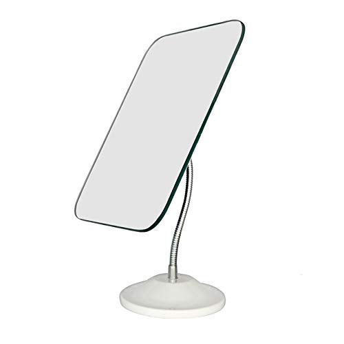 YEAKE Adjustable Flexible Gooseneck Makeup Mirror,360°Rotation Folding Portable Desk Vanity Mirror with Stand Shower Shaving Cosmetic Mirror Square Large - style: 7.5 Inch L x 6.5 Inch W(Large)