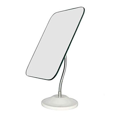 YEAKE Adjustable Flexible Gooseneck Makeup Mirror,360°Rotation Folding Portable Desk Vanity Mirror with Stand Shower Shaving Cosmetic Mirror Square Large - style: 7.5 Inch L x 6.5 Inch W(Large)