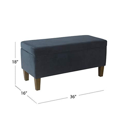 HomePop 36" Storage Ottoman Bench with Hinged Lid - Navy - color: Navy