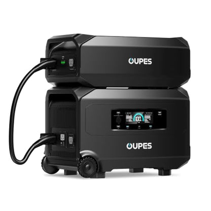 OUPES Guardian 6000 Dual Battery System: 9216Wh Power Station with 6000W Output, 120V/240V Dual Voltage, Expandable Home Backup with Transfer Switch Ready & App Control - style: Guardian 6000+G5 Battery