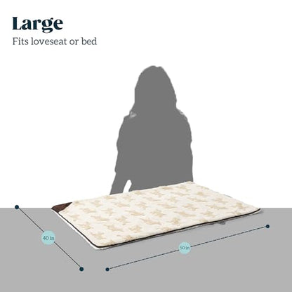PELZIN Embossed Sherpa Dog Blankets for Large Dogs - Waterproof Cat Blankets for Indoor Cats - Heavy Duty Couch Cover Protector - Soft Reversible Throw Furniture Protection - Large, Cream - size: L - 40"x50"