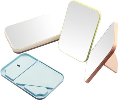 8-Inch Desktop & Portable Princess Makeup Mirror - Table, Desk & Wall Hanging Dual-Purpose Square Mirror - Blue - color: Blue