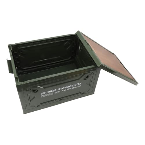 Omabeta Folding Camping Storage Box with Strong Load Bearing Capacity Foldable Bin Container for Car Picnic, Camping,Toy Storage Made of PP, MDF (Green) - color: Green