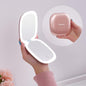 Mocado Compact LED Magnifying Travel Makeup-Mirror - 4 inches 1X/10X Magnification Small Hand Pocket Dimmable Double Sided USB Rechargeable Touch Screen, Portable Tabletop Cosmetic (Rose Gold) - color: Rose Gold