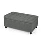 Joveco Rectangular Lift Top Storage Ottoman Bench, Tufted Storage Bench for Living Room Entryway Bedroom (Gray) - color: Fabric Gray