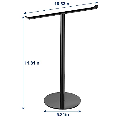 Towel Rack T-Shape Hand Holder for Bathroom,Headband and Lightweight Bathroom Racks,Kitchen Black Holder,Stainless Steel Waterproof Counter Organizer - color: Black