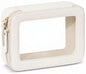 Prite Clear Makeup Bag Cosmetic Organizer Case Waterproof Travel Toiletry Bag Skincare Pouch with Golden Zipper(Beige) - color: Beige, size: Standard - Single Layer