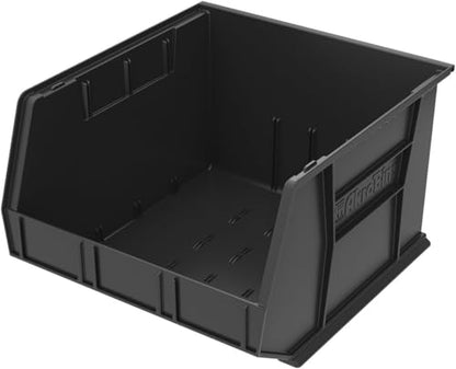 Akro-Mils 30270 AkroBins Plastic Storage Bins, Space-Saving Stackable Bins for Garage, Pantry, Craft Organization, 18" x 16" x 11", Black, 3-Pack - color: Black