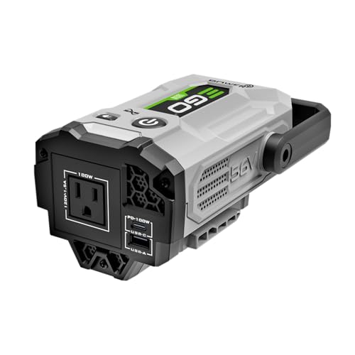 EGO POWER+ Portable Inverter, 180W, Power Inverter Generator, Quiet, Battery and Charger Not Included - PAD1800 - style: 180W w/USB A+C (No Battery/Charger)