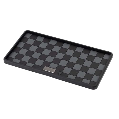 Car Dashboard Non-Slip Mat, PVC Grid Multifunctional Auto Storage Tray, Universal Vehicle Organizer Sticky Gripping Pad for Smartphone, GPS, Keys, Sunglasses, Number Plate (Black Grey)