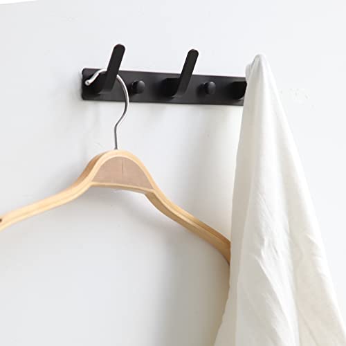 3 Hooks Matte Black Bathroom Towel Hooks Mounted Wall Adhesive Heavy Duty Farmhouse Bath Coat Stick on Rack Hat Wall Hook Sticky Black Kitchen Robe Rack Coat Hook Black 3 Hooks Rack Towel for Bathroom - color: Black, size: 9.25*1.18*1.38 inch（3hooks）