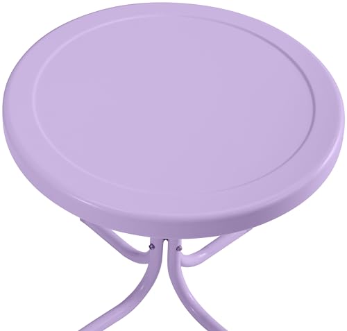 Crosley Furniture Griffith Weather Resistant Retro Metal Outdoor Side Table for Patio, Deck, Porch, Lavender Gloss - color: Lavender Gloss