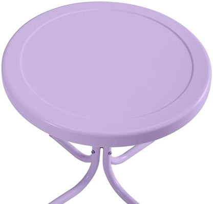 Crosley Furniture Griffith Weather Resistant Retro Metal Outdoor Side Table for Patio, Deck, Porch, Lavender Gloss - color: Lavender Gloss