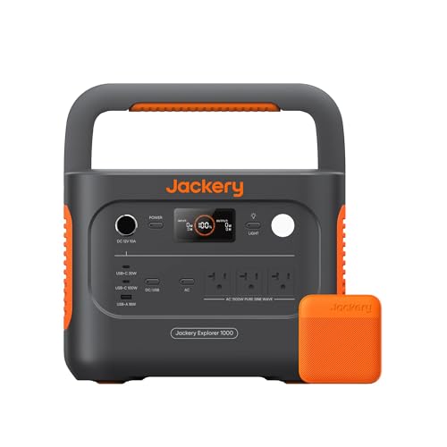 Jackery Explorer 1000 v2 Portable Power Station and 3-Port 102W Fast Charger, 1070Wh LiFePO4 Battery,1500W AC/100W USB-C Output, 1 Hr Fast Charge, Solar Generator for for Outdoor, Camping - style: E1000v2+102W Fast Charger