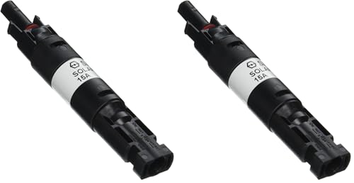 Renogy 15A Male and Female Connector Waterproof in-Line Fuse Holder w/Fuse, Black (Pack of 2) - size: 15 A (Pack of 2)