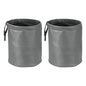 HARFINGTON 2 Packs Car Trash Can 0.9 Gallon Foldable Leak-Proof Garbage Organizer Portable Hanging Waterproof Truck Trash Bins for Van Automotive Vehicle Front Seat, Gray - color: Grey