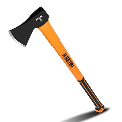 KSEIBI 36-Inch Splitting Axe - Forged Carbon Steel, Wood Chopper & Kindling Axe for Chopping, Heavy-Duty Maul with Ergonomic Fiberglass Handle, Shock Reduction, Anti-Slip Grip - style: 36-inch Chopping Axe