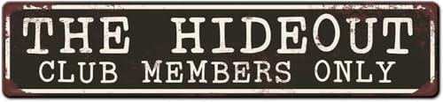 Metal Sign Hideout Fun Kids Tree House Sign - Kids Fortress Sign - Play Shed Sign - Kids Cave Sign - Fun Bunker Sign - Kids Clubhouse Sign Tin Sign with Saying 4x16 Inch - color: tin sign008, size: 4x16 inch