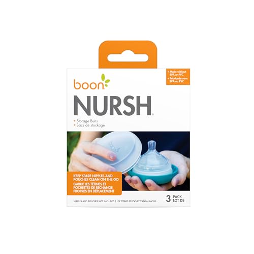 Boon Nursh Storage Buns - Holds Boon Nursh Bottle Pouches, Nipples, and Pacifiers - Bottle-Feeding Supplies - Blue and White - 3 Count - size: 3 Count (Pack of 1)
