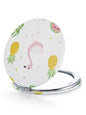 OMIRO 1X/10X Compact Magnifying Mirror, Unique Painting Pocket Mirror with Classical PU Leather (Round, Flamingo and Tropical Print) - color: Flamingo and Tropical Print