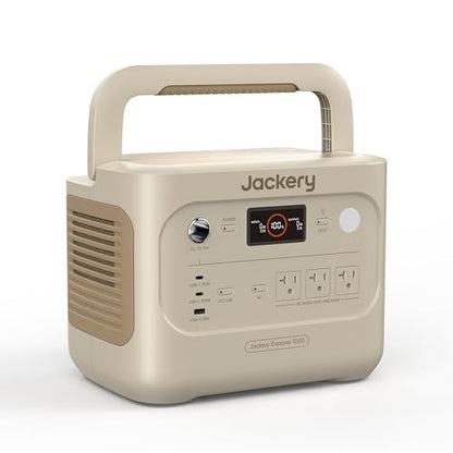 Jackery Explorer 1000 v2 Portable Power Station,1070Wh LiFePO4 Battery,1500W AC/100W USB-C Output, 1 Hr Fast Charge, Solar Generator for Camping,Emergency, RV, Off-Grid Living(Dune White) - style: E1000v2(Dune White)