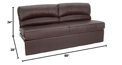 RecPro Charles RV Jackknife Sofa | Love Seat | Sleeper Sofa | Length Options 62", 68", 72" (68 Inch, Mahogany) - color: Mahogany, size: 68 Inch