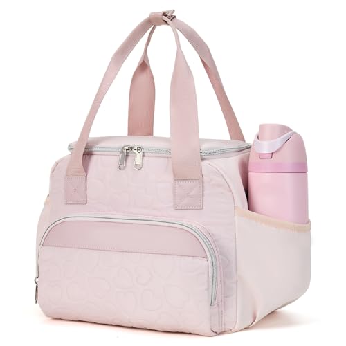 holuxer Insulated Lunch Bags for Women - Large Reusable Leakproof Cute Lunch Box for Adult, Portable Cooler Tote Bag for Work Picnic Meal Prep (Light Pink) - color: Pink
