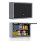 JZD Metal Wall Cabinet with Removable Shelf, Lockable Hanging Cabinet with Up Flip Door, for Kitchen Warehouse Utility Room Garage - size: L-01