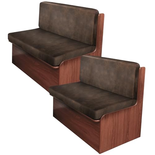 ANARACHON Leather Look RV Camper Dinette Cushion Covers, Washable RV Couch Cushion Covers Dinette Booth Seats Stretchable Camper Seat Covers (02 Brown, 2 Sets) - color: 02 Brown, size: 2 Sets