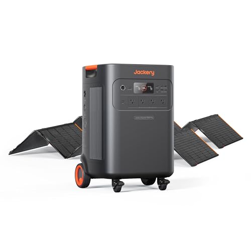 Jackery Solar Generator 5000 Plus with 2x500X Solar Panels, 5040Wh LiFePO4 Battery Power Station, 120V/240V 7200W AC Output, Portable Generator for Home Battery Backup, Power Outages - style: Explorer 5000 Plus+2x500X