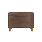 HomePop 24" Dinah Collection Storage Ottoman - Brown Faux Leather - color: Brown Faux Leather