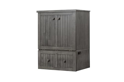 Mega Solutions Murphybedz Tuscany Murphy Cabinet Chest Bed with Charging Station 6 Inch (Galaxy Grey, Single) - color: Galaxy Grey, size: Twin