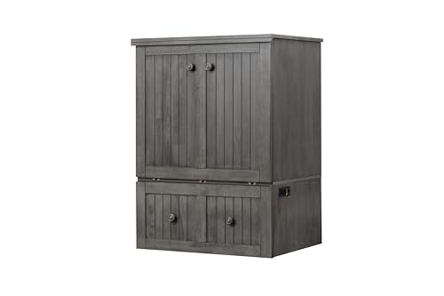 Mega Solutions Murphybedz Tuscany Murphy Cabinet Chest Bed with Charging Station 6 Inch (Galaxy Grey, Single) - color: Galaxy Grey, size: Twin